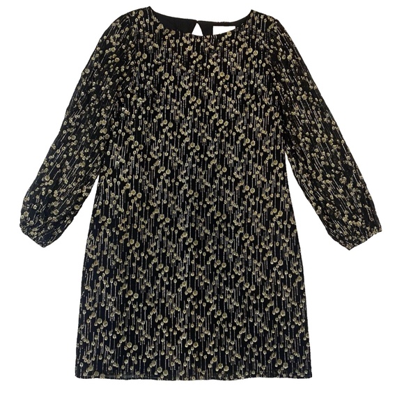 Sail To Sable Clifton Black Dress Size 4 Long Sleeve Metallic Gold Dot NWT $198 - Picture 2 of 16